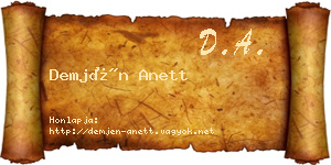 Demjén Anett névjegykártya